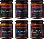 Aagrah Tarka Indian Curry Cooking Sauce - 6-Pack Mixed Selection - Karahi, Achari, Hydrabadi, Balti, Tikka Masala, Handi - Authentic Restaurant Recipes - 6 x 270g - Each Jar Serves 3-4