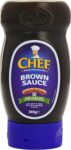 Chef Sauce Brown Squeezy Top Down 385 g (Pack of 6)