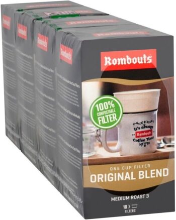 Rombouts Original Roast Individual Ground Coffee Filters 10 Cupsize 6x10 Filters