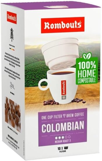 Rombouts compostable 1 Cup Filters Colombian Coffee 40 Individual Servings