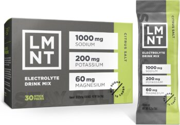 LMNT Keto Electrolyte Powder Packets | Paleo Hydration Powder | No Sugar, No Artificial Ingredients | Citrus Salt | 30 Stick Packs