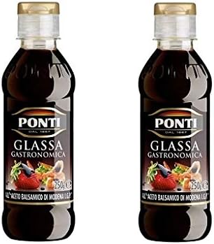 2X Ponti Aceto Balsamico di Modena Italian Cream Vinegar Glaze Condiment 250ml